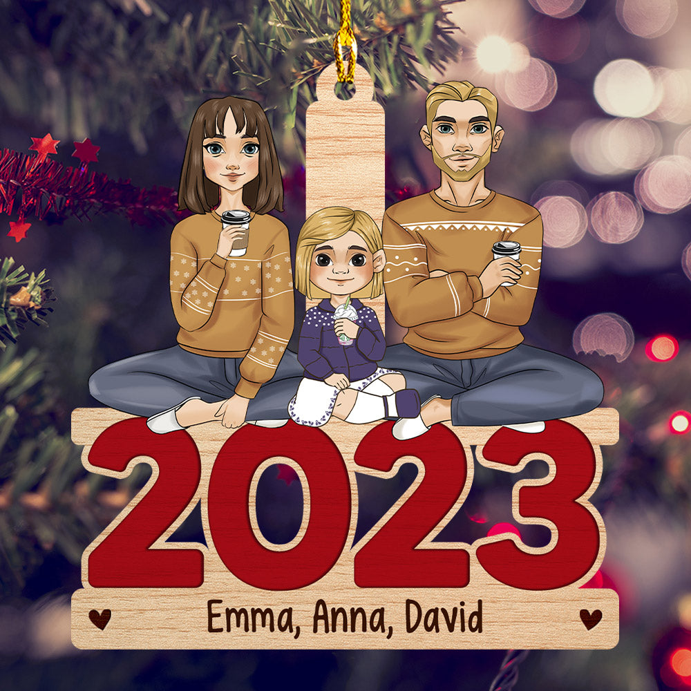 Family Together 2023 - Personalized 1-layered Wood Ornament