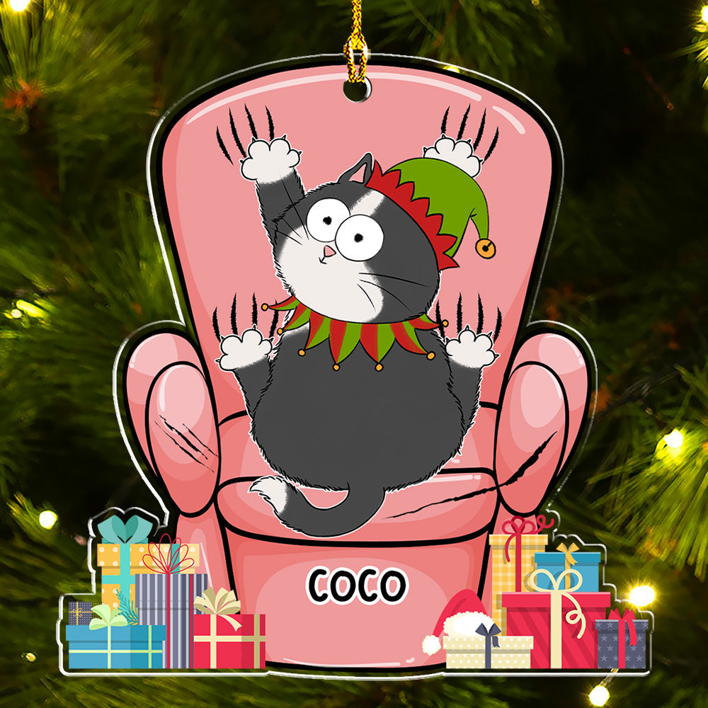 Cat Scratching Sofa- Personalized Acrylic Ornament