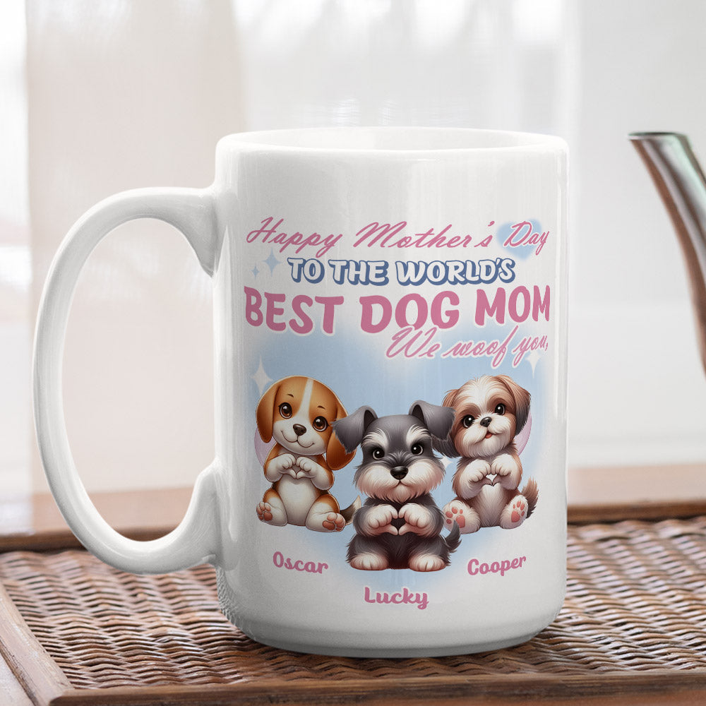 Custom Photo Mother's day Birthday Gifts For Dog Mom, Dog Lovers • To The World Best Dog Mom - Personalized Coffee Mug