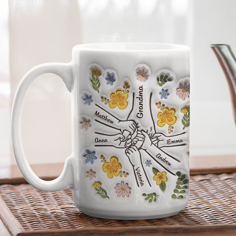 Hand In Hand, Also Heart In Heart - Personalized 3D Inflated Effect Mug