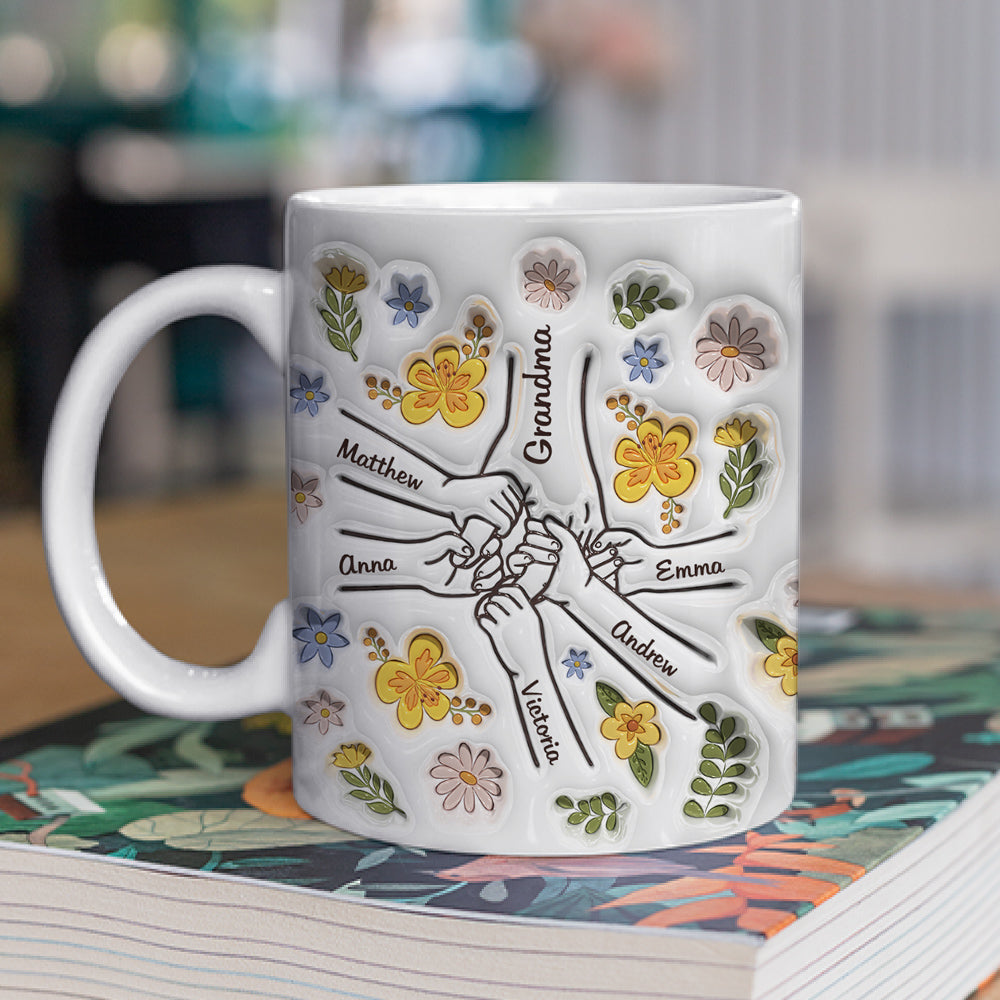 Hand In Hand, Also Heart In Heart - Personalized 3D Inflated Effect Mug