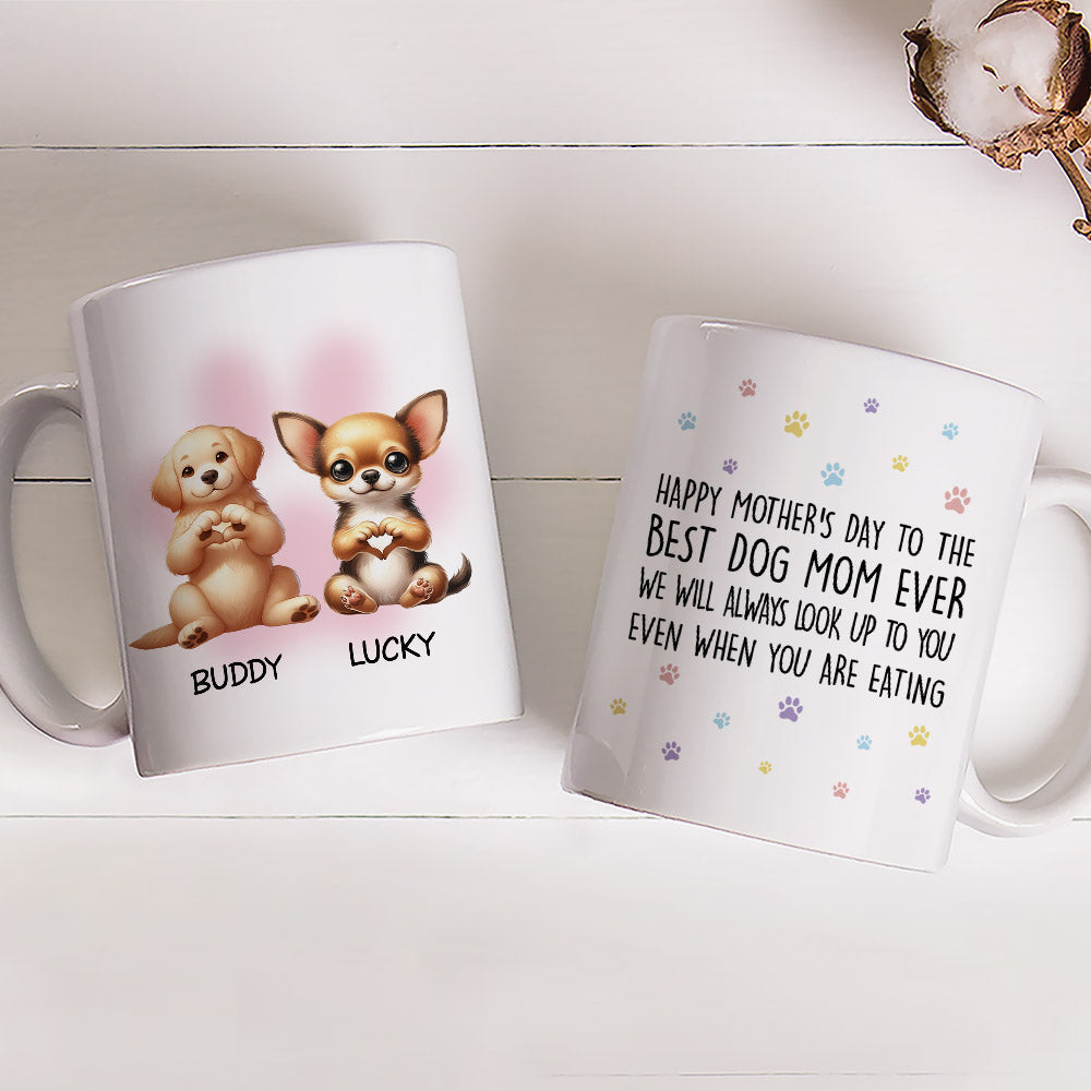Custom Photo Christmas Birthday Gifts For Dog Lovers • Even When Eating - Personalized Coffee Mug