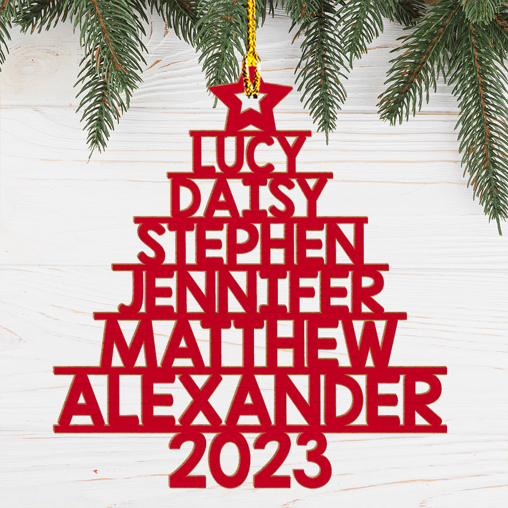 Family Name 2023 New Version - Personalized 1-layered Wood Ornament