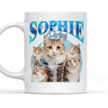 Custom Mother's day Birthday Gifts For Cat Mom, Cat Lovers • Pet Face Vintage Version 8 - Personalized Coffee Mug