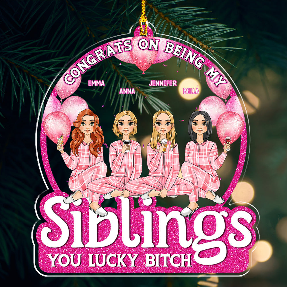 Pink Besties Forever - Personalized Acrylic Ornament