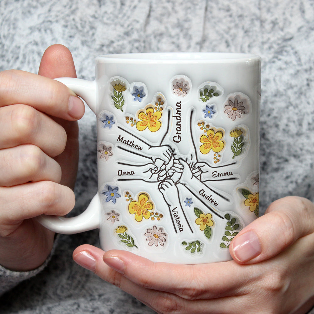 Hand In Hand, Also Heart In Heart - Personalized 3D Inflated Effect Mug