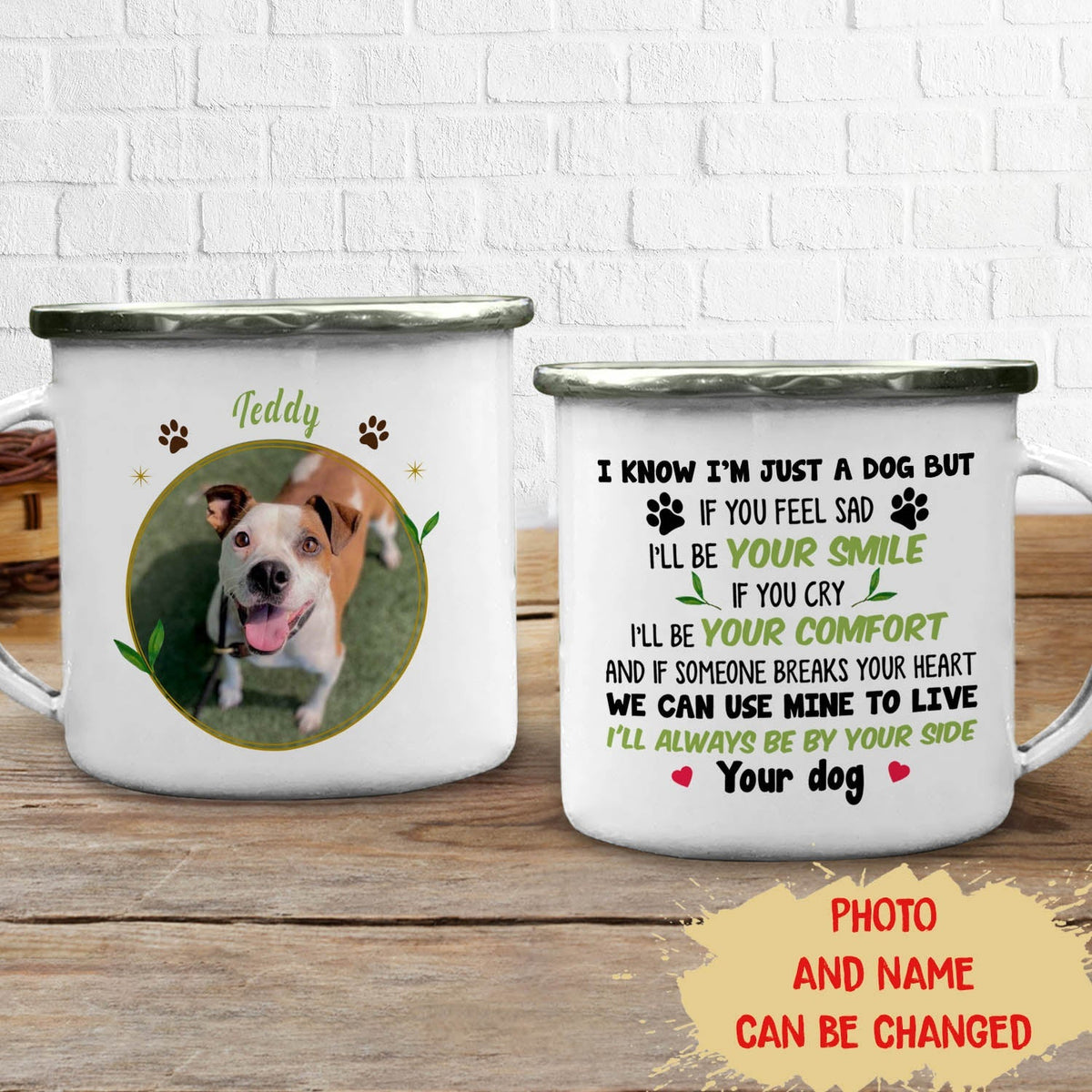 Custom Photo Christmas Birthday Gifts For Dog Lovers • I'll Always Be Your Smile - Personalized Photo Campfire Mug