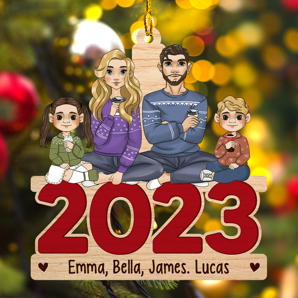 Family Together 2023 - Personalized 1-layered Wood Ornament