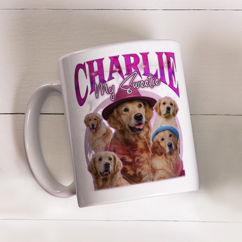 Custom Mother's day Birthday Gifts For Cat Mom, Cat Lovers • Pet Face Vintage Version 8 - Personalized Coffee Mug