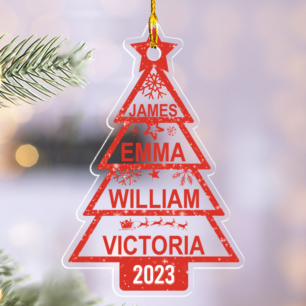 Family Christmas Tree - Personalized Acrylic Ornament