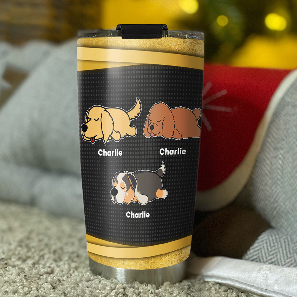 Custom Christmas Birthday Gifts For Dog Dad, Dog Lovers • Bite His Butt - Personalized Tumbler