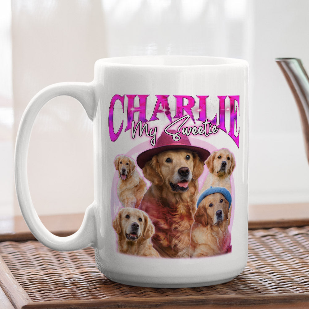 Custom Mother's day Birthday Gifts For Cat Mom, Cat Lovers • Pet Face Vintage Version 8 - Personalized Coffee Mug