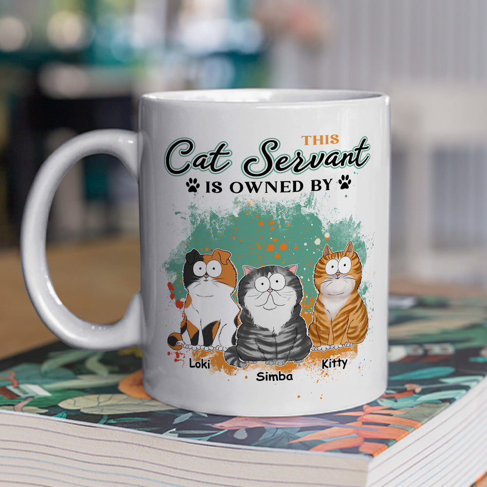 Custom Photo Mother's day Birthday Gifts For Cat Mom, Cat Lovers • This Cat Servant - Personalized Coffee Mug