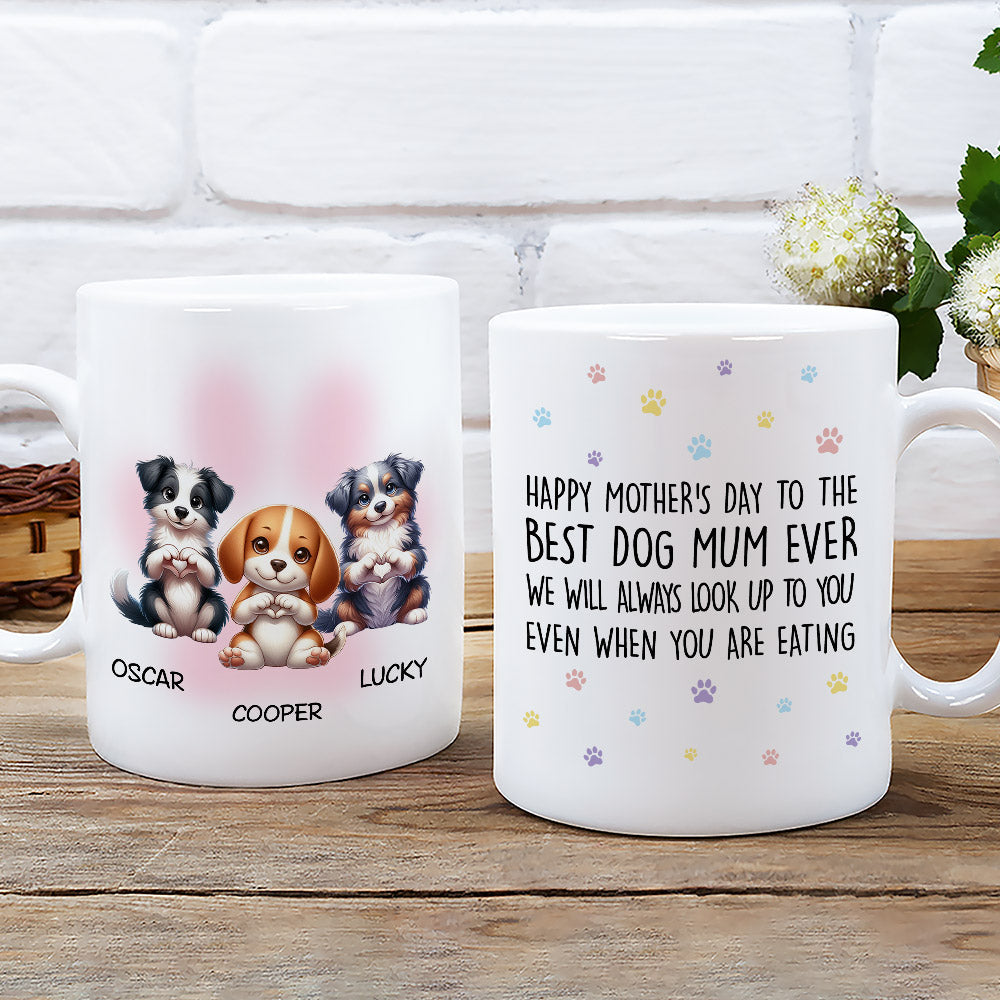 Custom Photo Christmas Birthday Gifts For Dog Lovers • Even When Eating - Personalized Coffee Mug