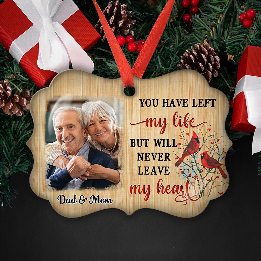 Never Leave My Heart - Personalized Aluminum Ornament