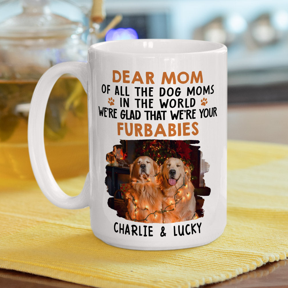 Custom Photo Christmas Birthday Gifts For Dog Lovers • Glad To Be Your Furbaby - Personalized Coffee Mug
