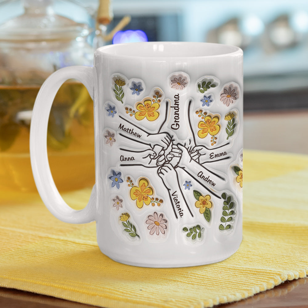 Hand In Hand, Also Heart In Heart - Personalized 3D Inflated Effect Mug