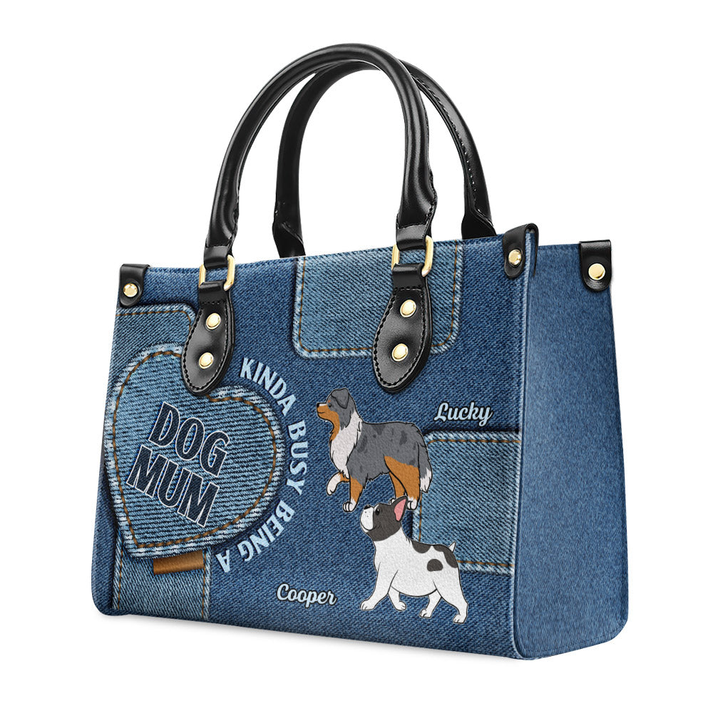 Busy Dog Mom - Personalized Leather Bag