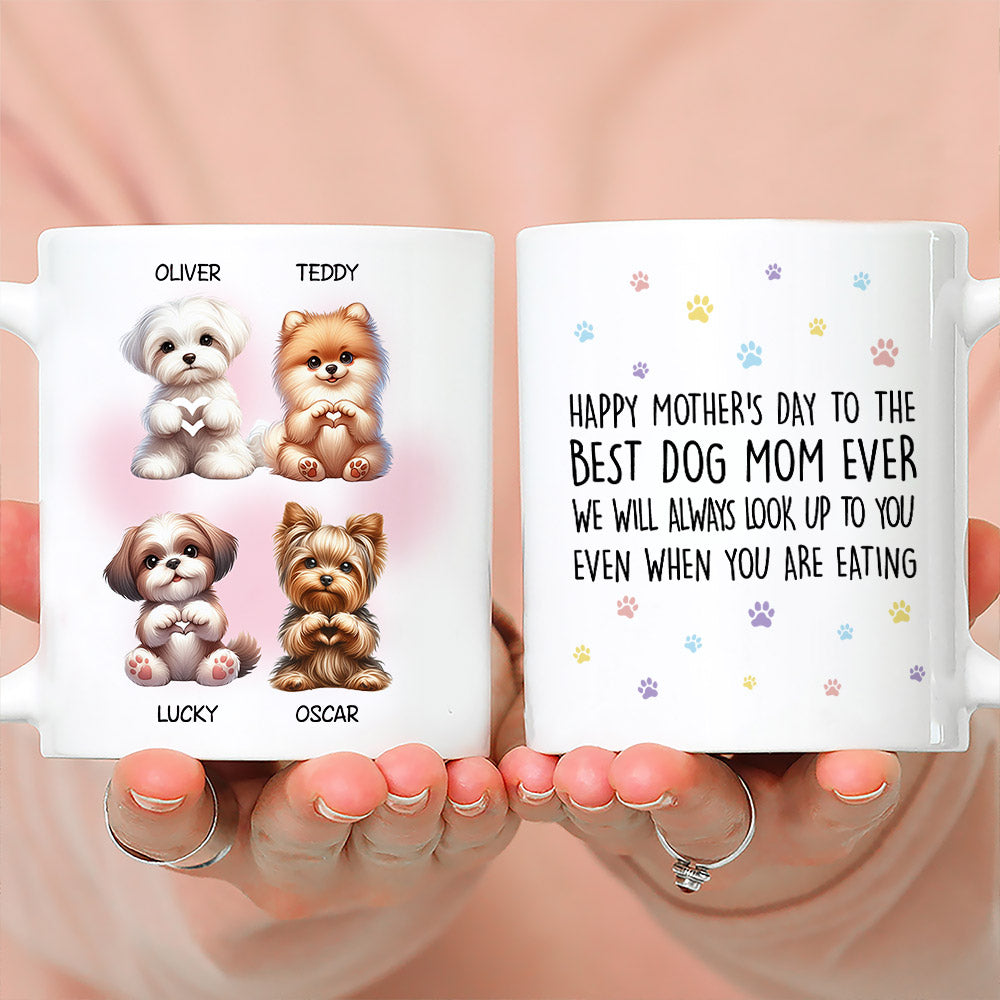 Custom Photo Christmas Birthday Gifts For Dog Lovers • Even When Eating - Personalized Coffee Mug
