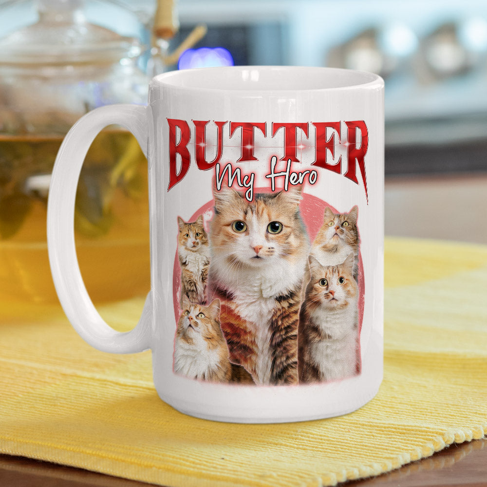 Custom Mother's day Birthday Gifts For Cat Mom, Cat Lovers • Pet Face Vintage Version 5 - Personalized Coffee Mug