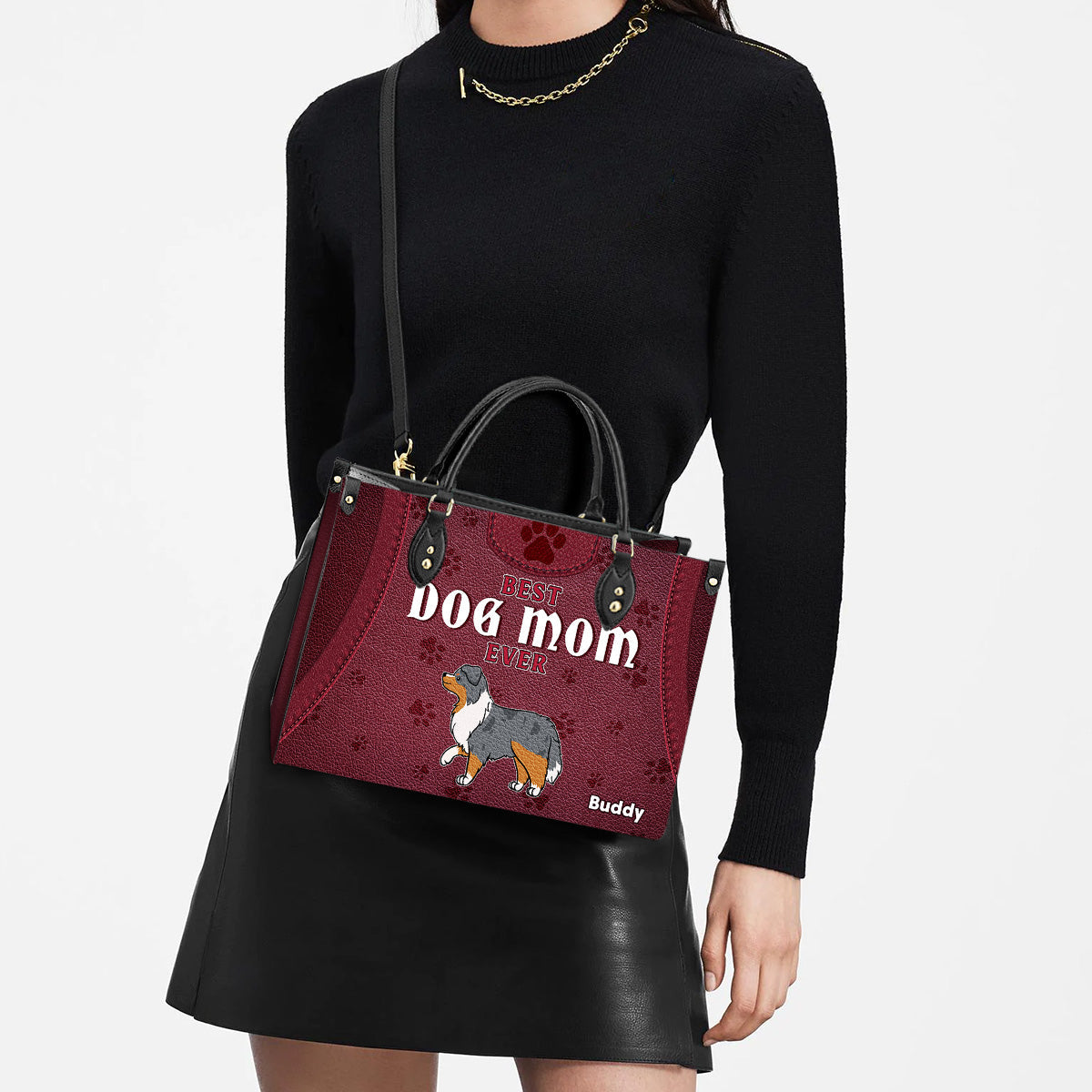Best Dog Mom Ever - Personalized Leather Bag
