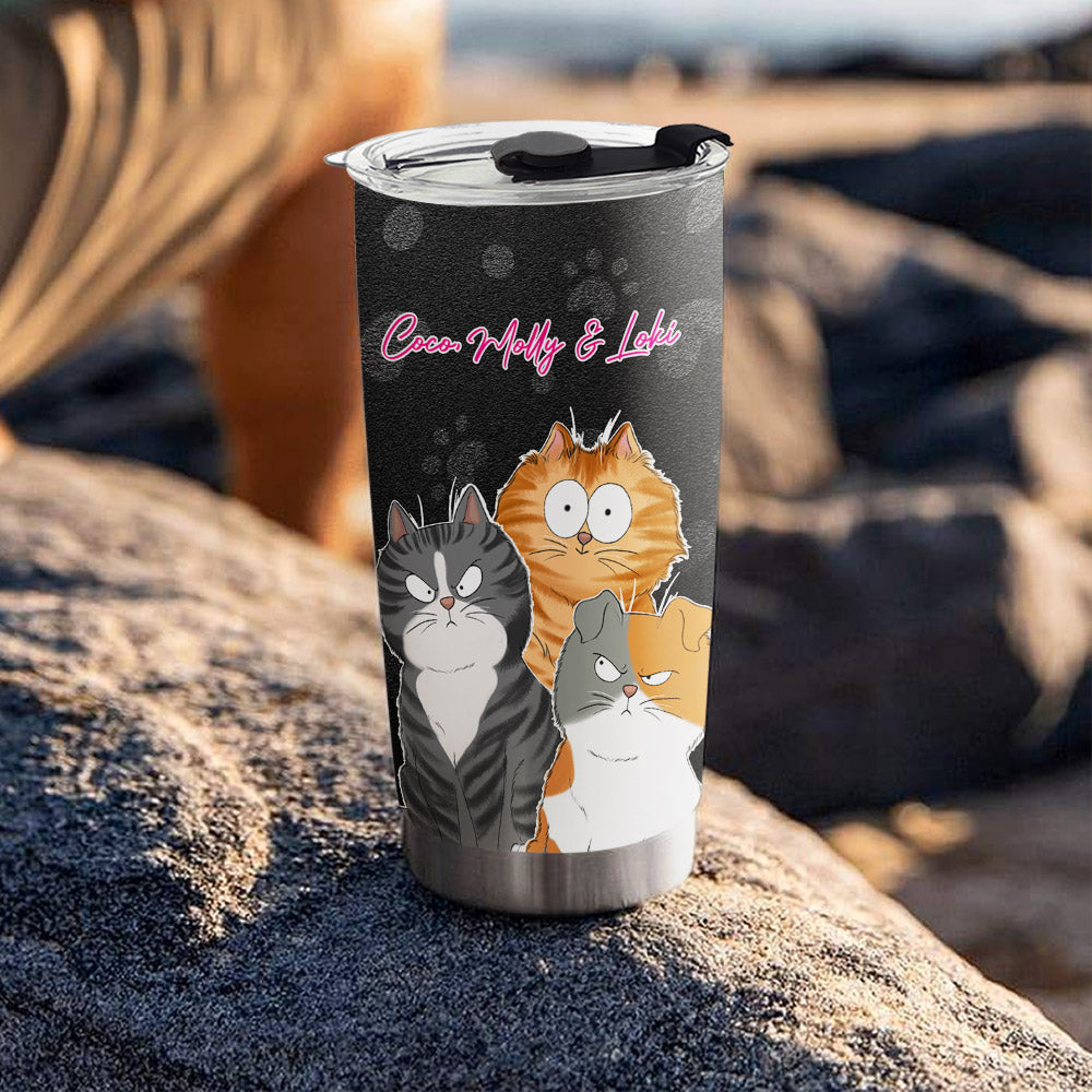 Custom Mother's day Birthday Gifts For Cat Mom, Cat Lovers • Makes Me Happy - Personalized Tumbler