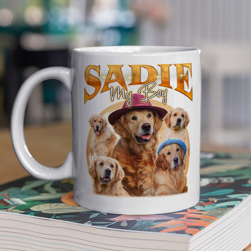 Custom Mother's day Birthday Gifts For Cat Mom, Cat Lovers • Pet Face Vintage Version 5 - Personalized Coffee Mug