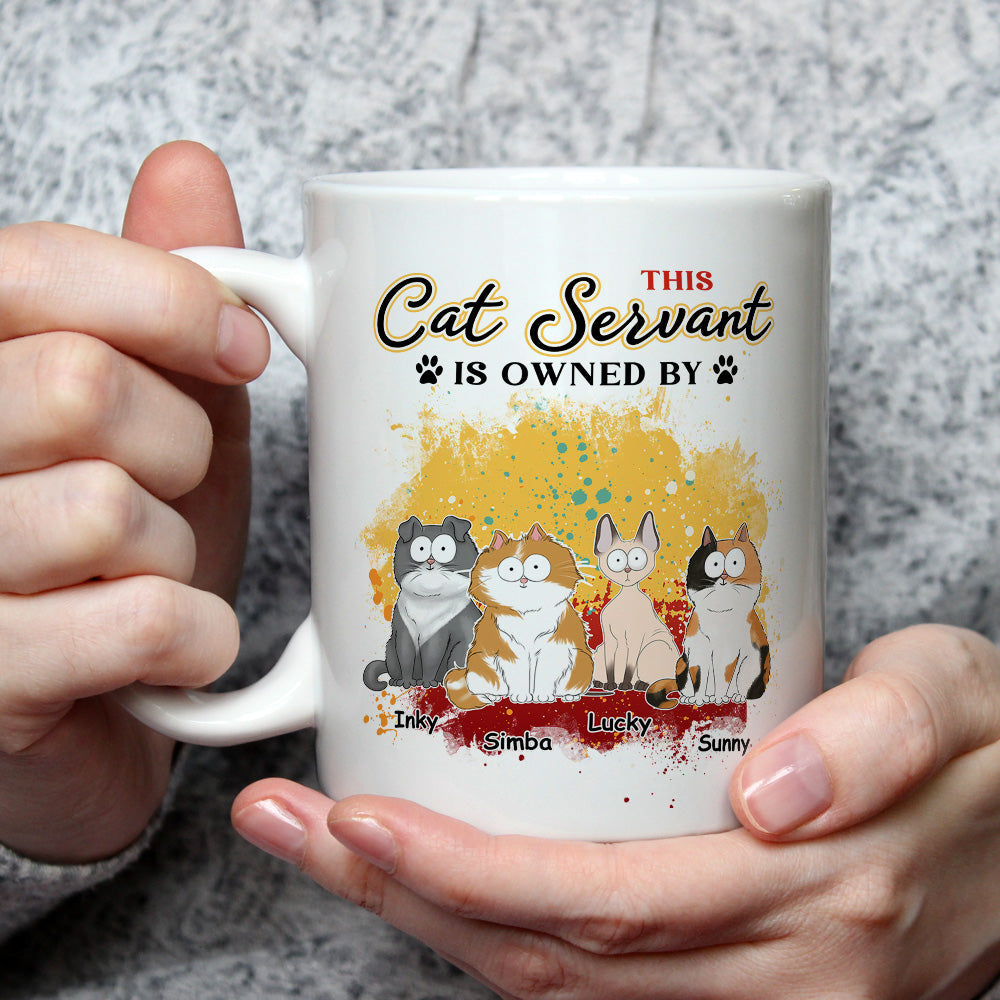 Custom Photo Mother's day Birthday Gifts For Cat Mom, Cat Lovers • This Cat Servant - Personalized Coffee Mug
