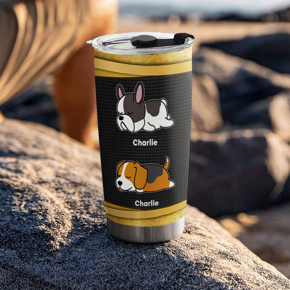 Custom Christmas Birthday Gifts For Dog Dad, Dog Lovers • Bite His Butt - Personalized Tumbler