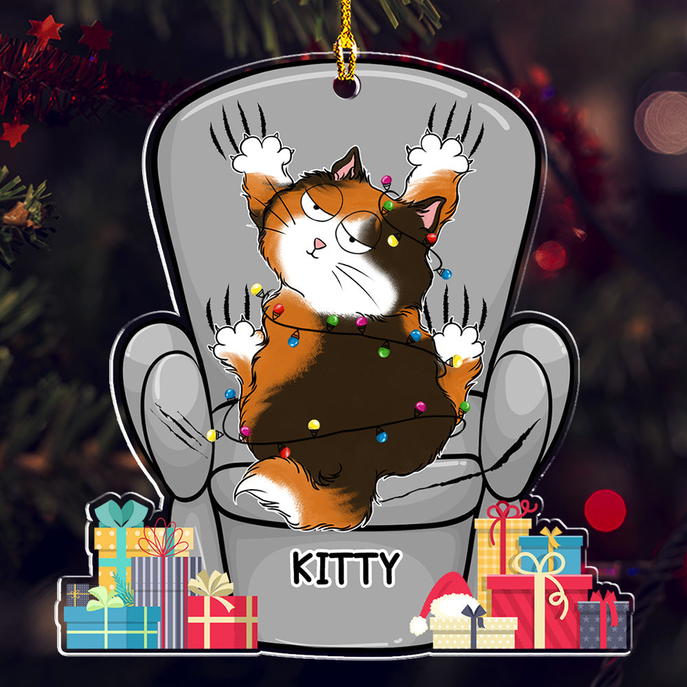 Cat Scratching Sofa- Personalized Acrylic Ornament