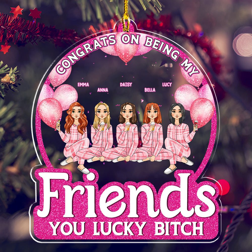 Pink Besties Forever - Personalized Acrylic Ornament