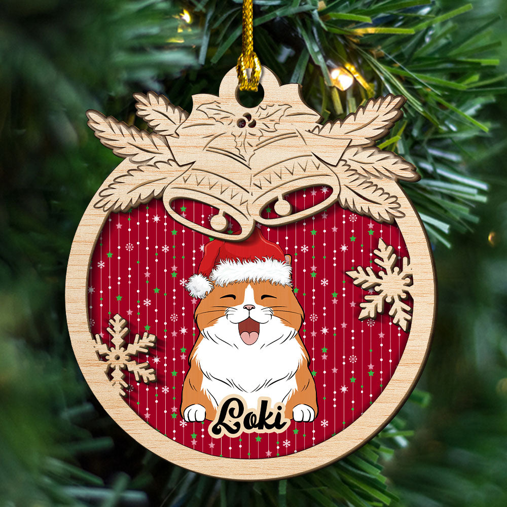 Jingle Bells Pet - Personalized 2-layered Wood Ornament