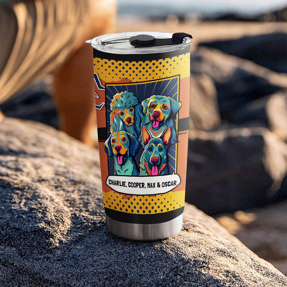 Custom Christmas Birthday Gifts For Dog Lovers • The Dog Family - Personalized Tumbler