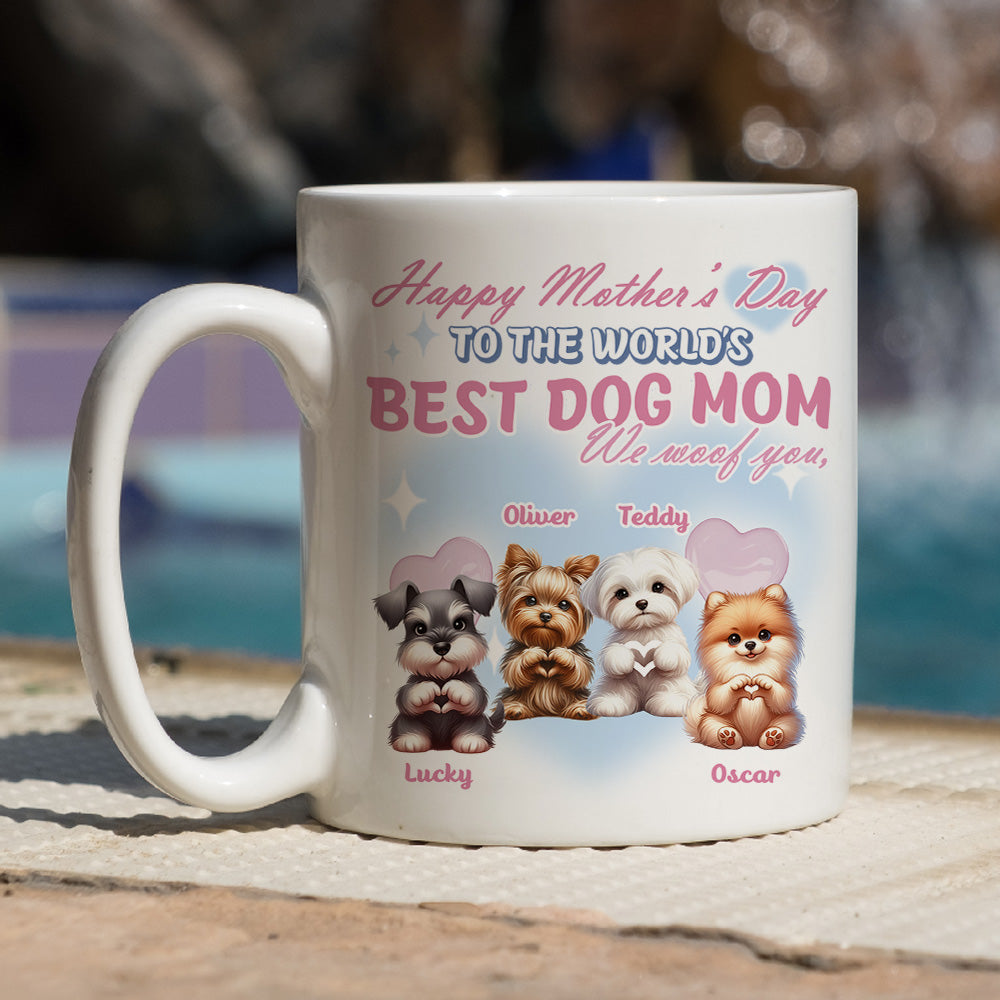 Custom Photo Mother's day Birthday Gifts For Dog Mom, Dog Lovers • To The World Best Dog Mom - Personalized Coffee Mug