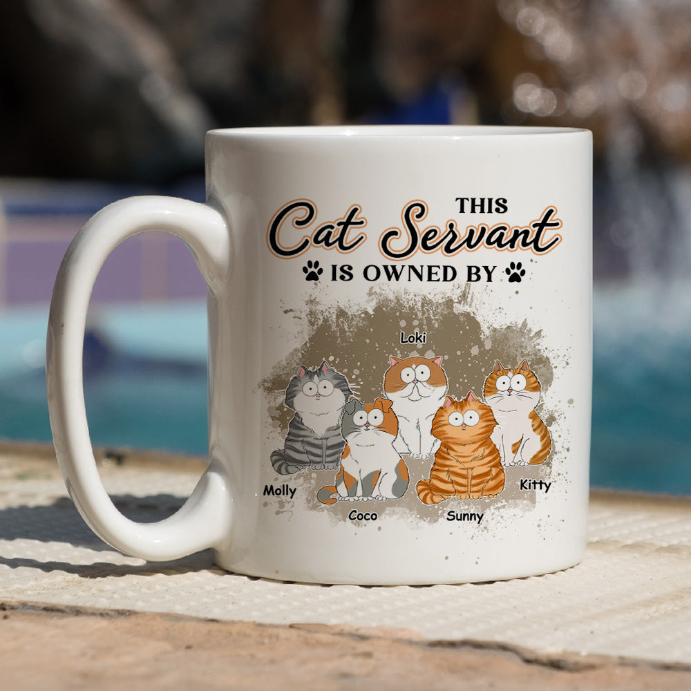 Custom Photo Mother's day Birthday Gifts For Cat Mom, Cat Lovers • This Cat Servant - Personalized Coffee Mug