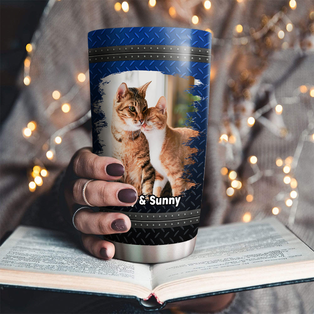 Custom Christmas Birthday Gifts For Cat Dad, Cat Lovers • Super Sexy Cat Dad Photo - Personalized Tumbler