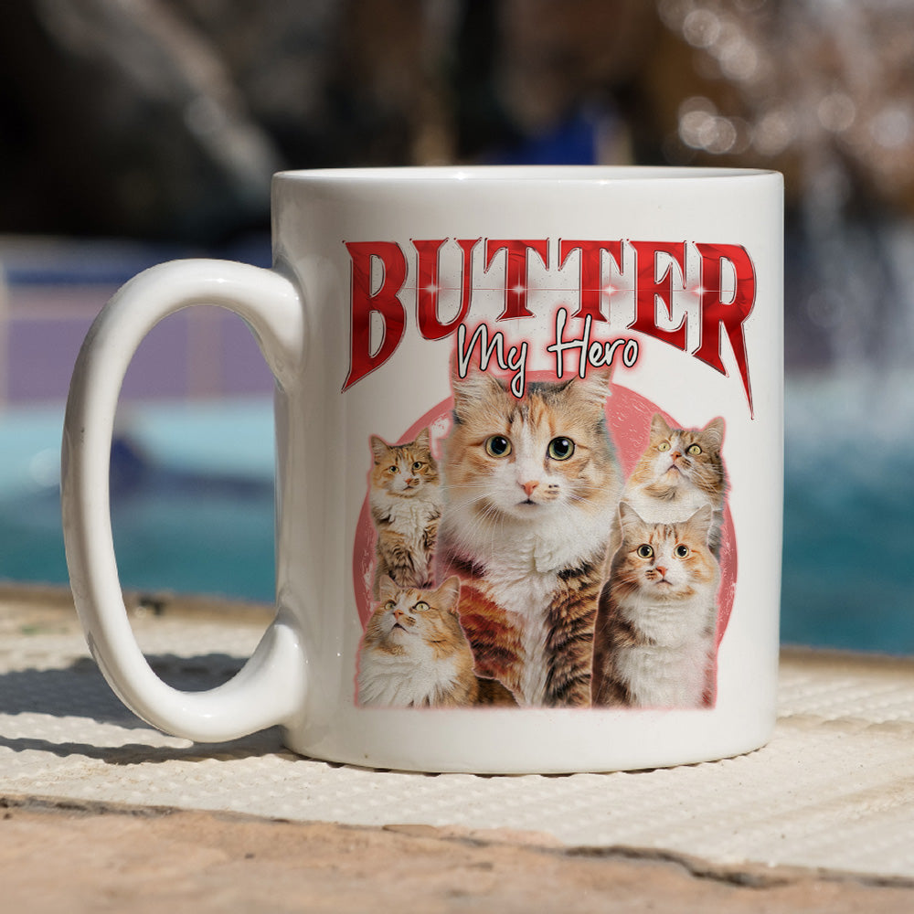 Custom Mother's day Birthday Gifts For Cat Mom, Cat Lovers • Pet Face Vintage Version 8 - Personalized Coffee Mug