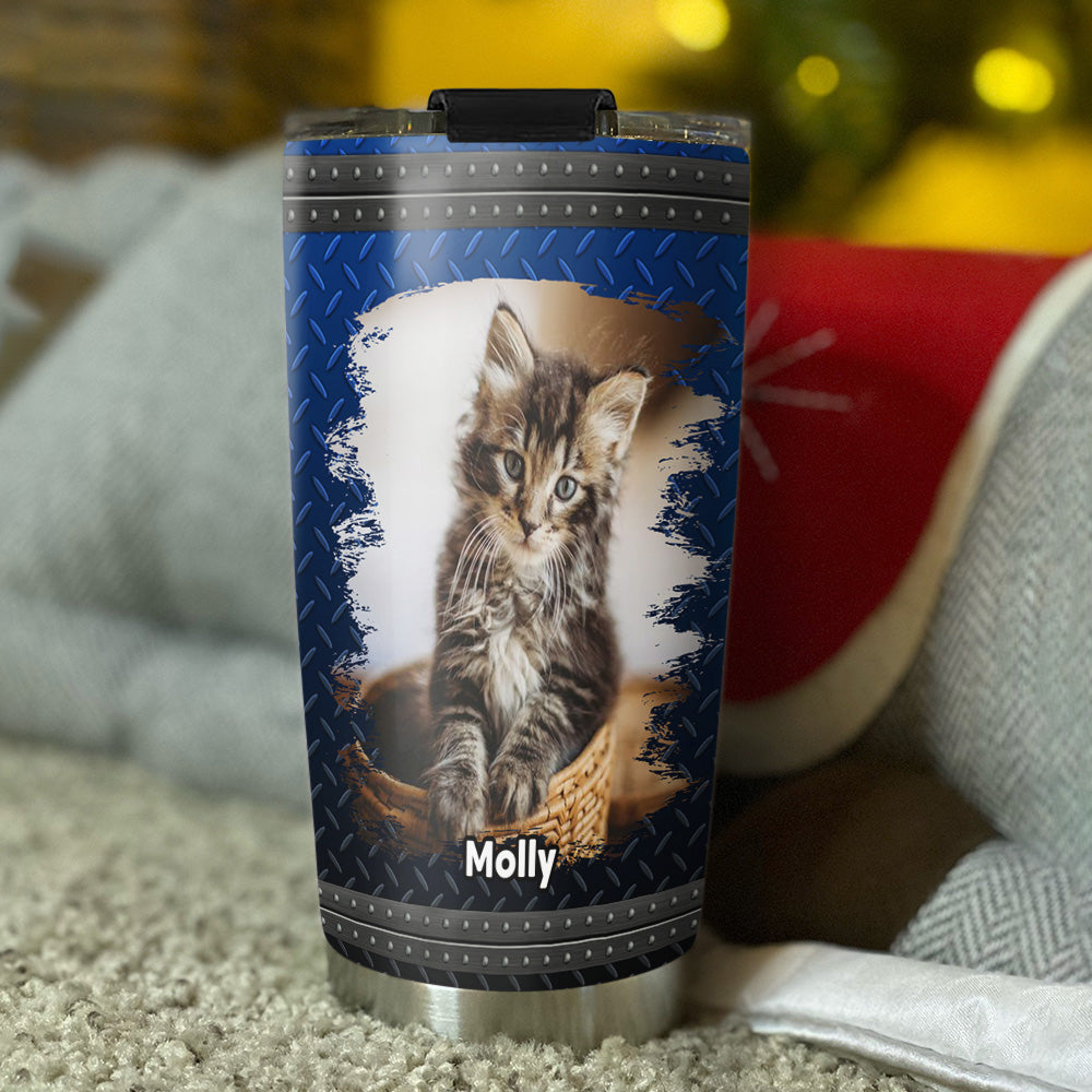 Custom Christmas Birthday Gifts For Cat Dad, Cat Lovers • Super Sexy Cat Dad Photo - Personalized Tumbler