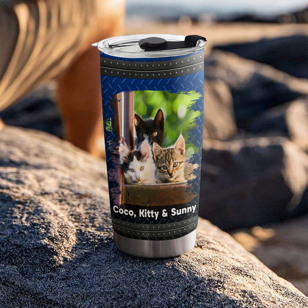 Custom Christmas Birthday Gifts For Cat Dad, Cat Lovers • Super Sexy Cat Dad Photo - Personalized Tumbler