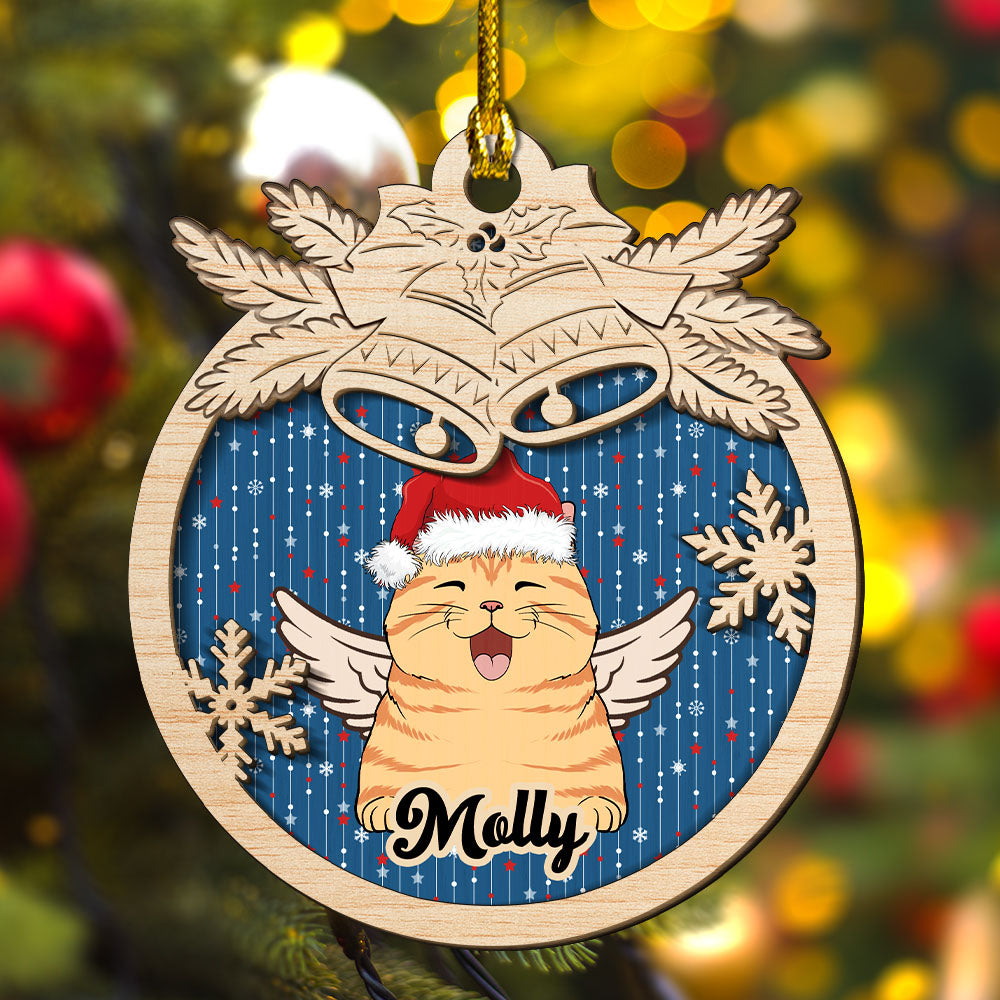 Jingle Bells Pet - Personalized 2-layered Wood Ornament