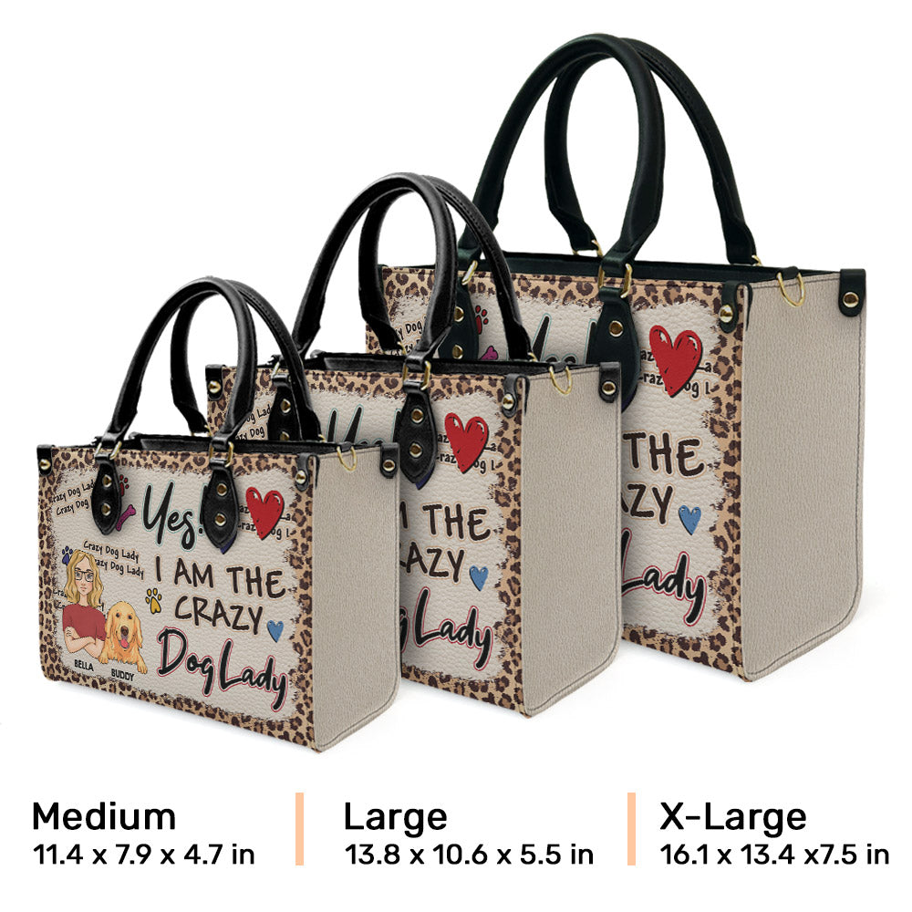 Crazy Dog Lady - Personalized Leather Bag