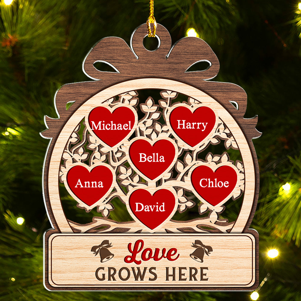 Love Grows Here Quote - Personalized Acrylic Ornament