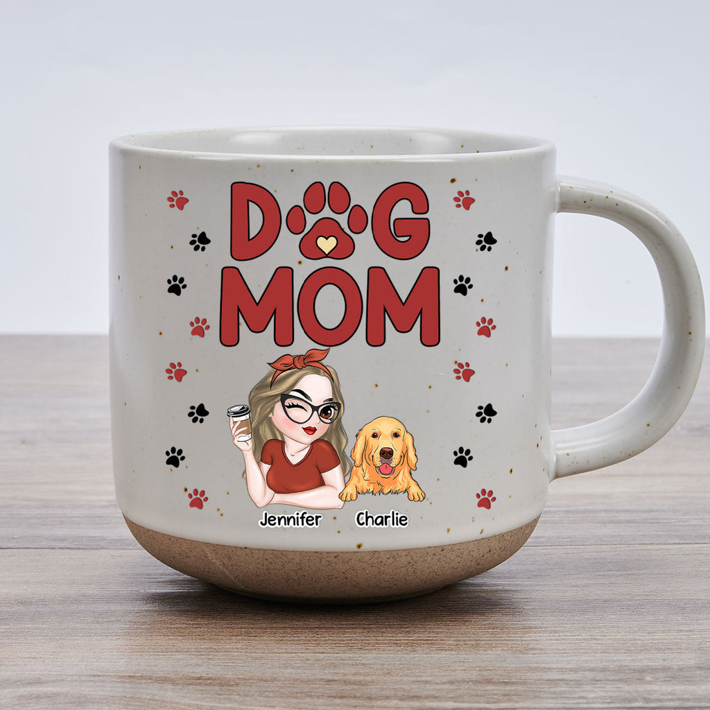 Custom Christmas Birthday Gifts For Dog Lovers • Lovely Dog Mom - Personalized Pottery Mug