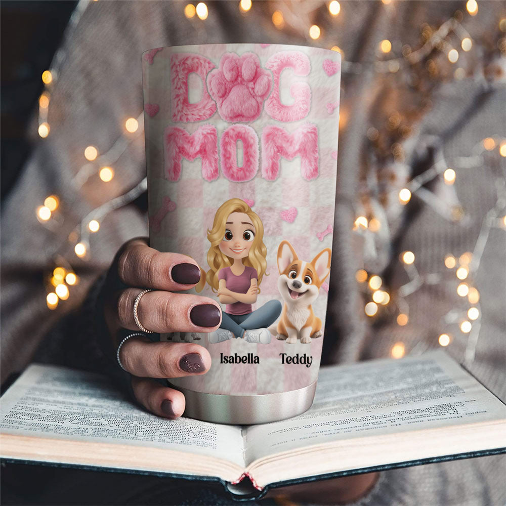 Custom Christmas Birthday Gifts For Dog Mom, Dog Lovers • My Furry Family - Personalized 3D Effect Tumbler