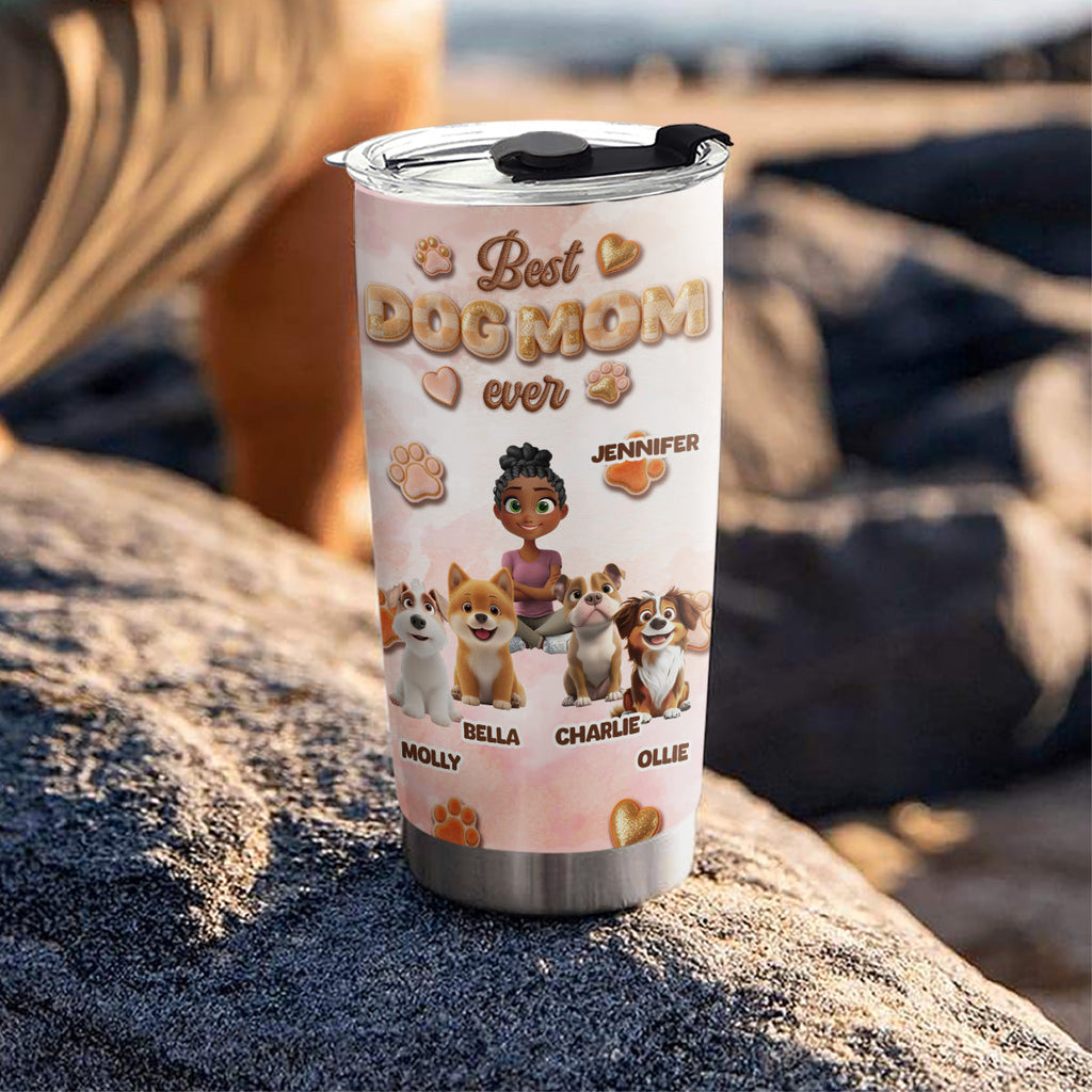 Custom Mother's day Birthday Gifts For Dog Mom, Dog Lovers • Best Stuffy Dog Mom Ever - Personalized 3D Effect Tumbler