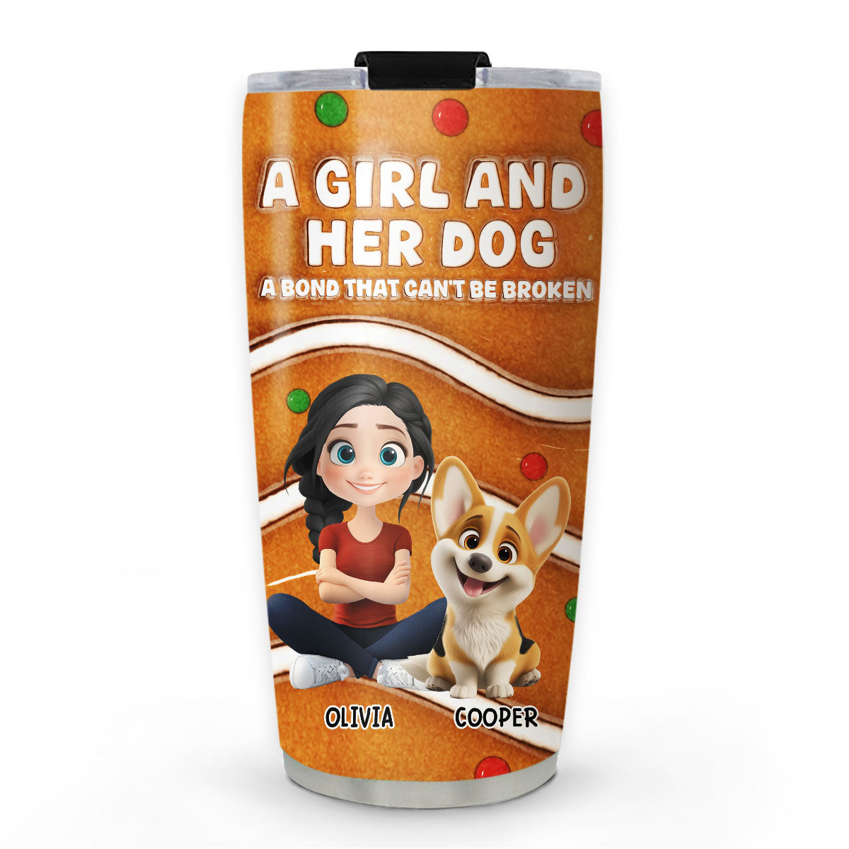 Custom Christmas Birthday Gifts For Dog Mom, Dog Lovers • Me And My Baby Dog - Personalized 3D Inflated Effect Tumbler