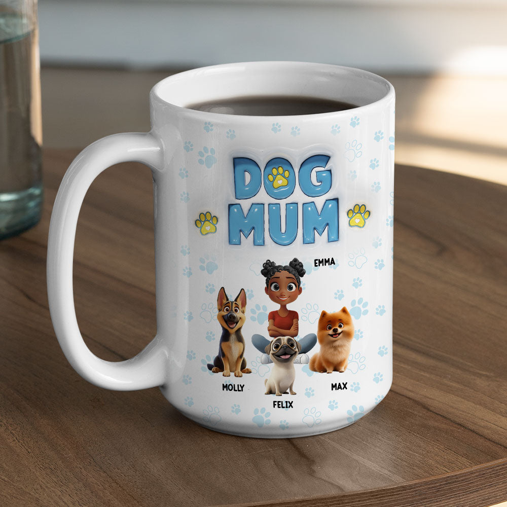 Custom Christmas Birthday Gifts For Dog Lovers • Lovely Mom Of Rotten Dogs - Personalized 3D Inflated Effect Mug
