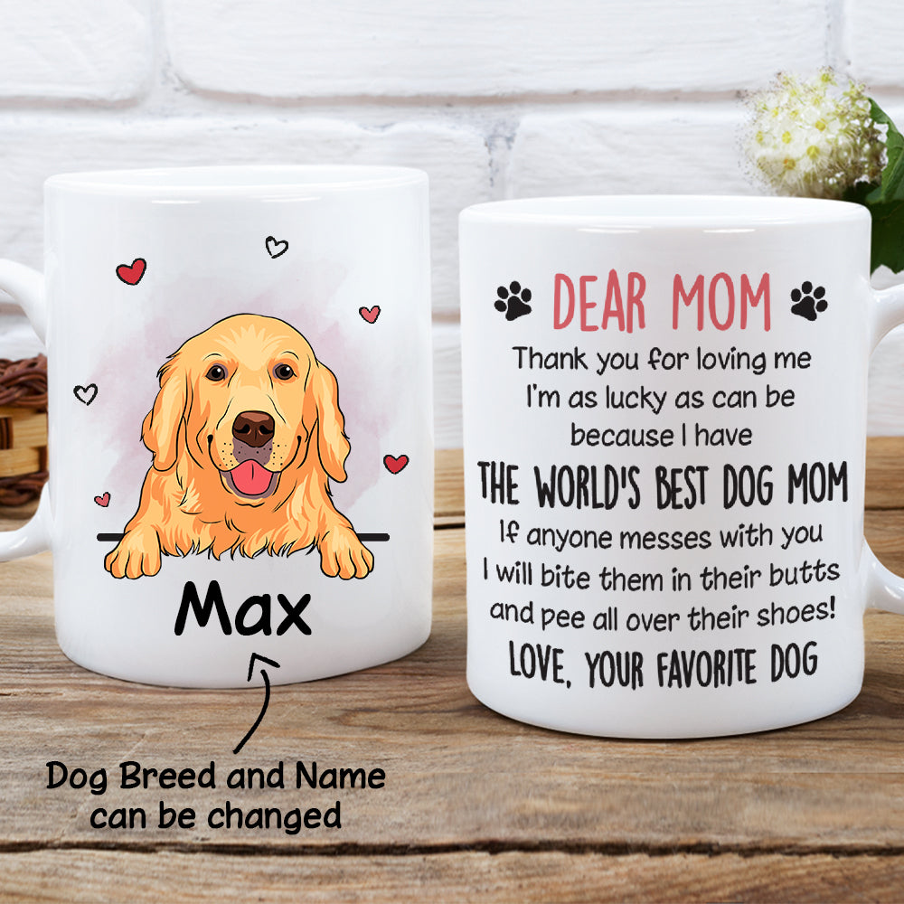Custom Christmas Birthday Gifts For Dog Lovers • World's Best Dog Mom - Personalized Coffee Mug