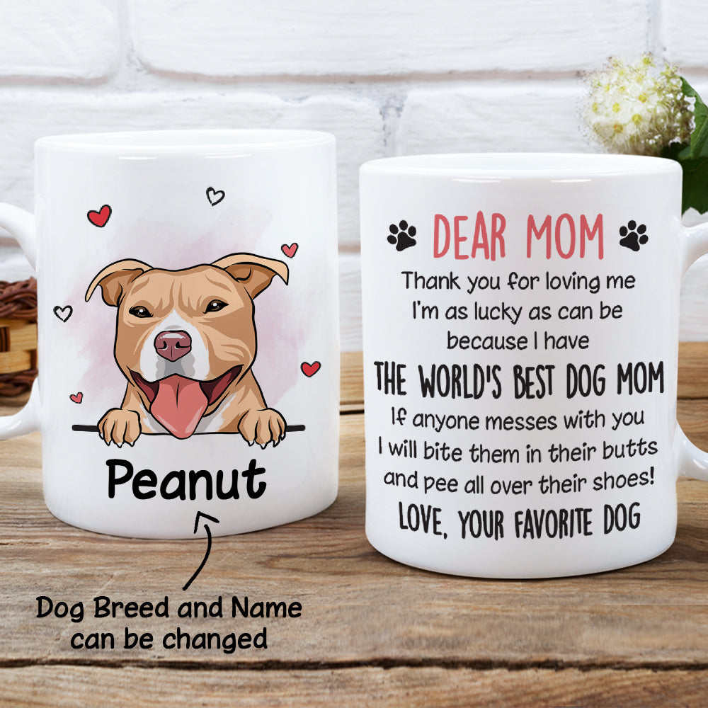 Custom Christmas Birthday Gifts For Dog Lovers • World's Best Dog Mom - Personalized Coffee Mug