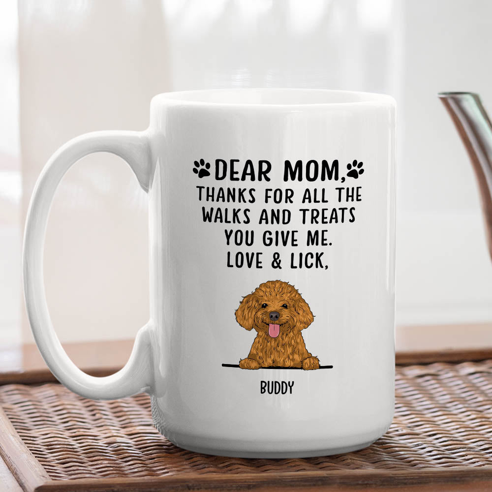Custom Christmas Birthday Gifts For Dog Lovers • Thanks For All The Treats - Personalized Coffee Mug